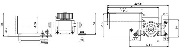 High Power 24V Brushless DC Electric Motor For Heavy Duty Automatic Sliding Door