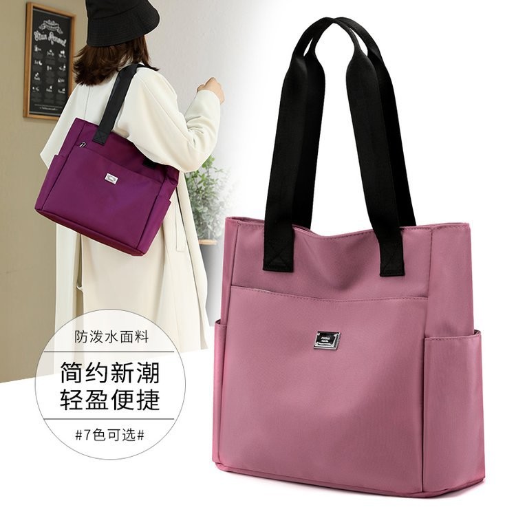 Women'S Waterproof Nylon Tote Bag Custom Logo Ladies Handbags Zipper