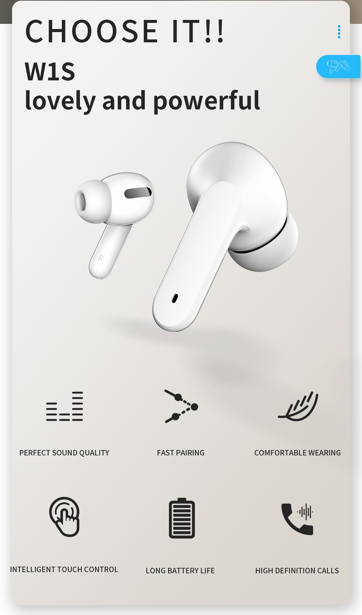 Mobile Phone TWS Bluetooth Earphone 300mAh 5hrs Waterproof Wireless Earbuds