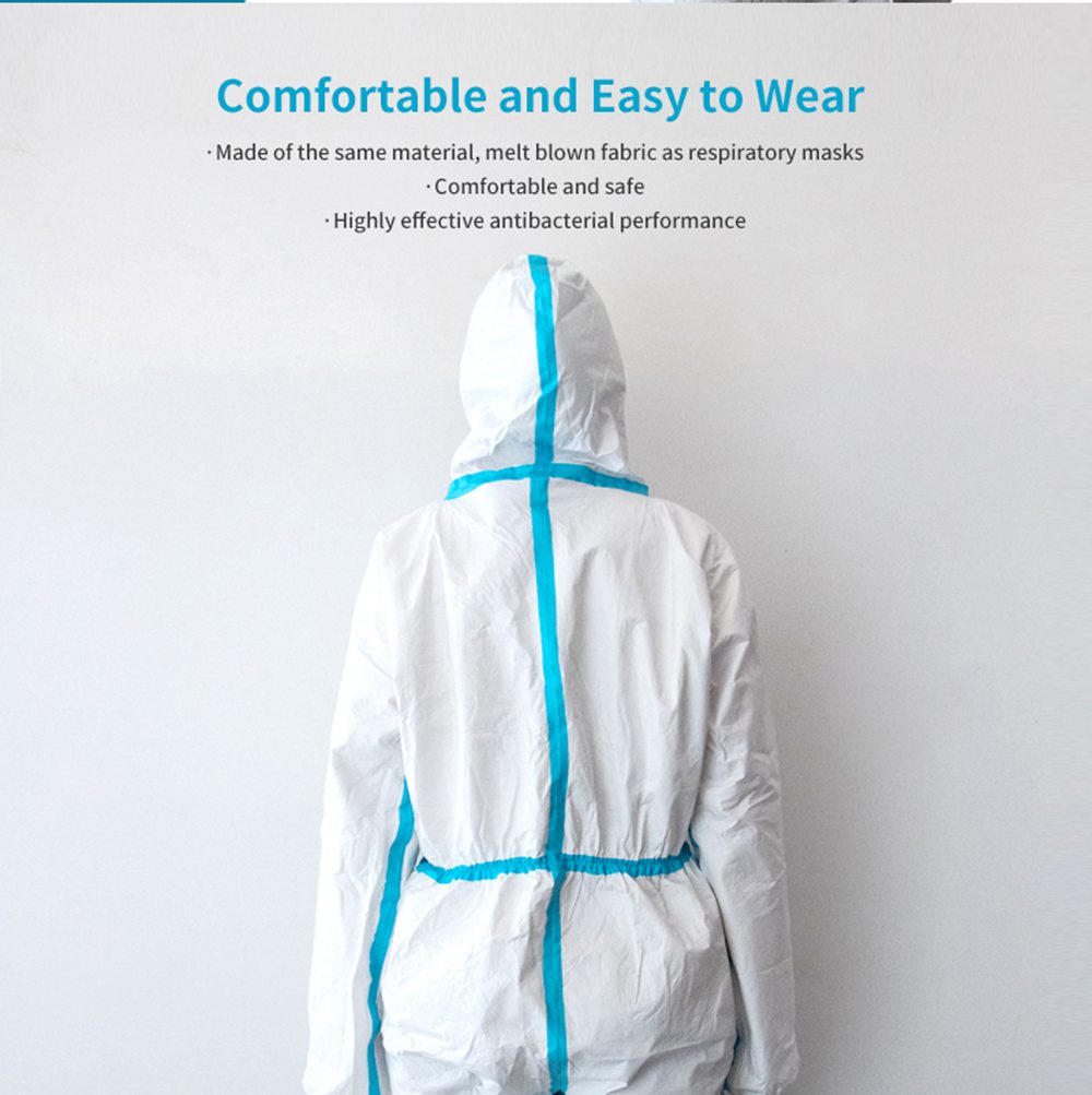 Disposable Sterile Protective Clothing(Class II) PP Non-woven Dust Water Resistance ICU Medical Suit - White