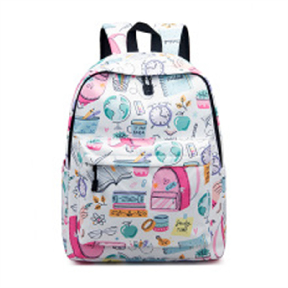 Waterproof Nylon Backpack Men's Clear Sweet Print Student Schoolbag Women's Backpack Fashion Women's Bag