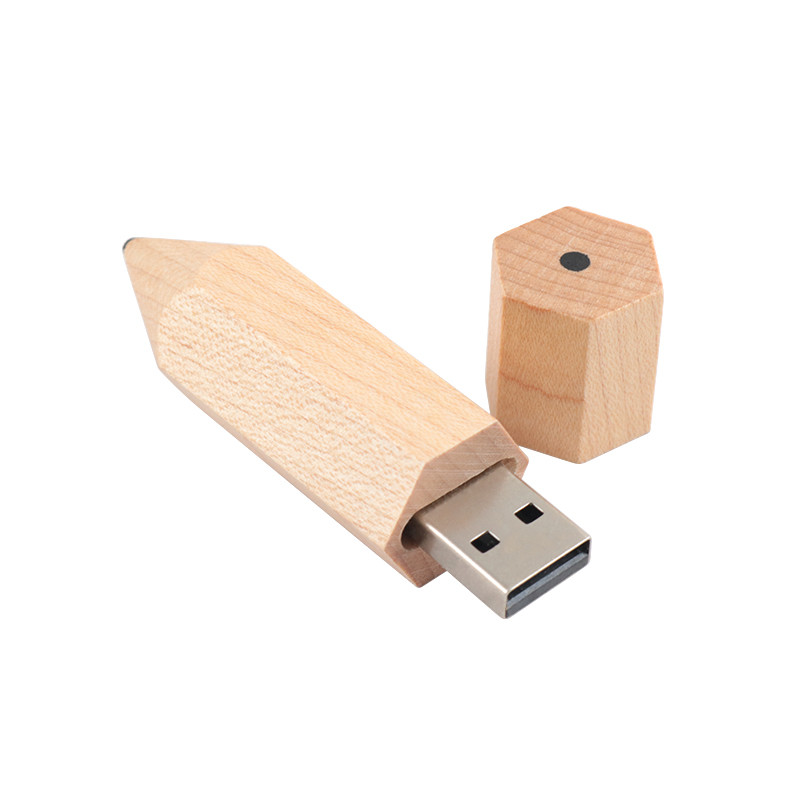 Maple Wood Pen Shaped USB Memory Stick Custom Logo Print Or Embossing