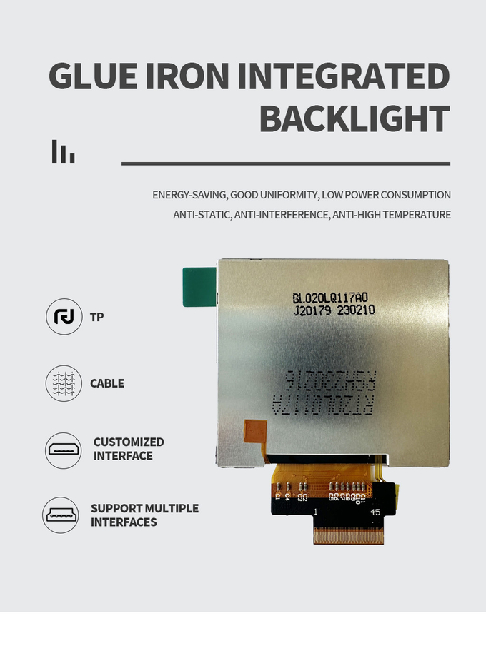 LCD Module TFT 2.0 Inch Outdoor Sunlight Readable 320x240 SPI Interface ODM