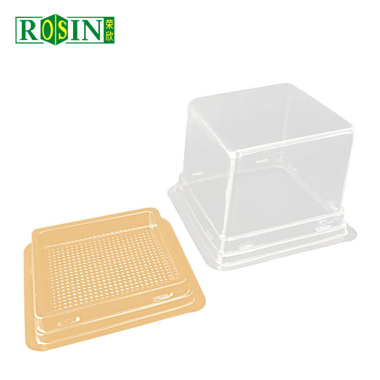 Square Single Plastic Hinged Cupcake Containers Disposable Food Grade