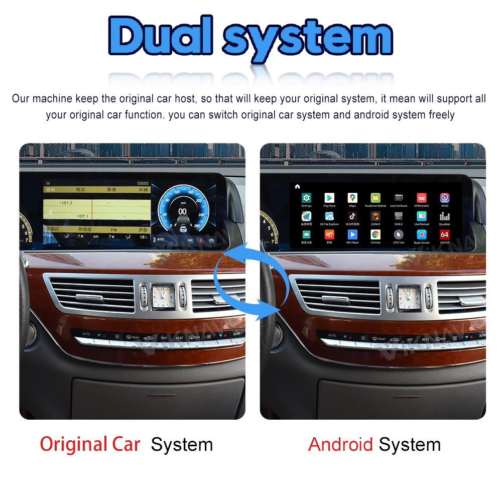 Multimedia Player Wireless Carplay Android Car Head Unit For Mercedes Benz S Class