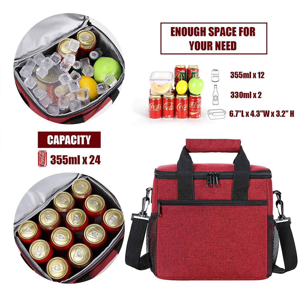 Water Resistant Thermal Cooler Lunch Bag For Travel