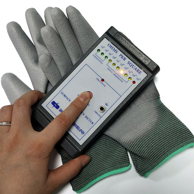 Seamless Knitted ESD PU Palm Fit Gloves With Polyester Liner