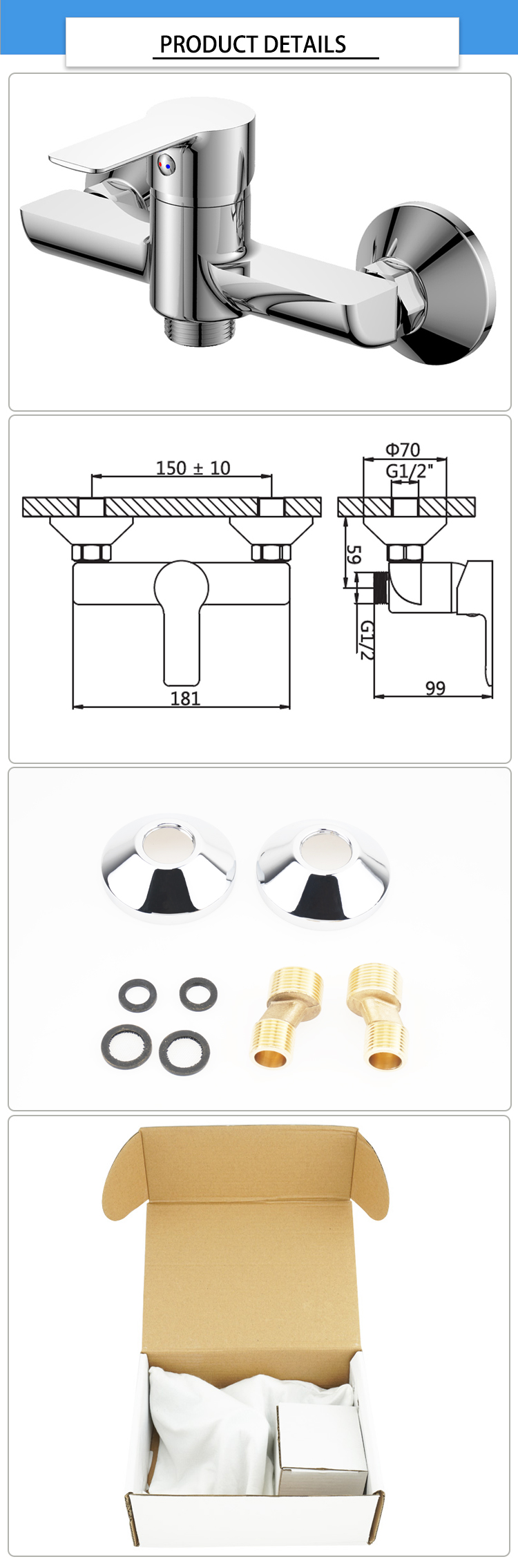 5 Years Warranty EN817 Standard Bath Shower Mixer Faucet