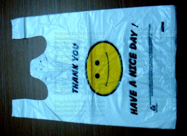 Large Plastic Grocery T-Shirt Bags - Plain White,Thank You Grocery Shopping Bags Biodegradable Reusable Recyclable Pack
