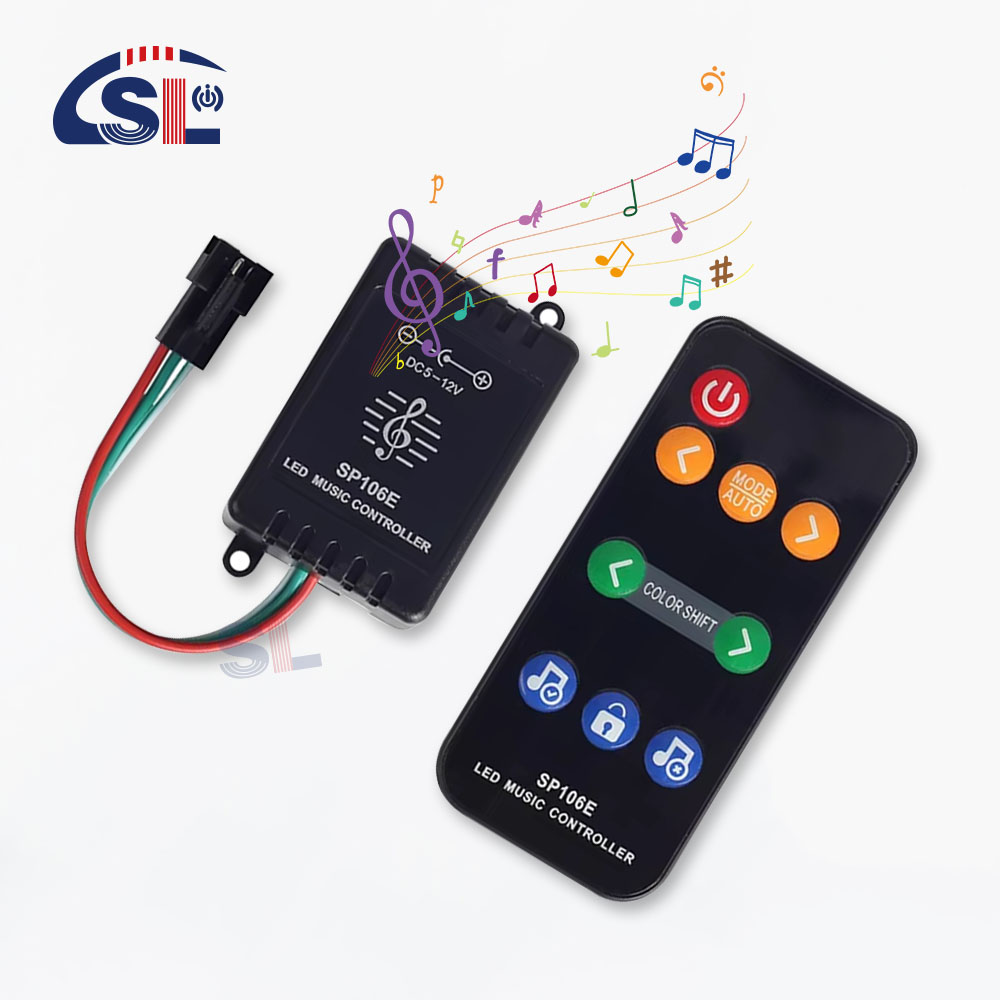 LED Strip Lights Music Controller with Remote Control Distance of 10m and Symphony IC