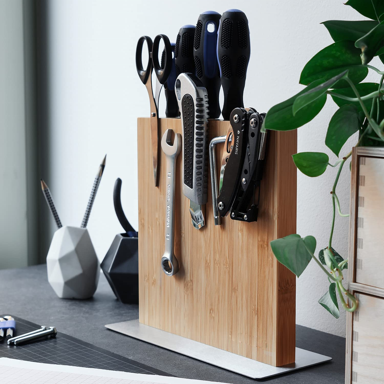 Wooden Magnetic Knives Holder for Wood Kitchen Knife Block Set Optional Wood Acacia