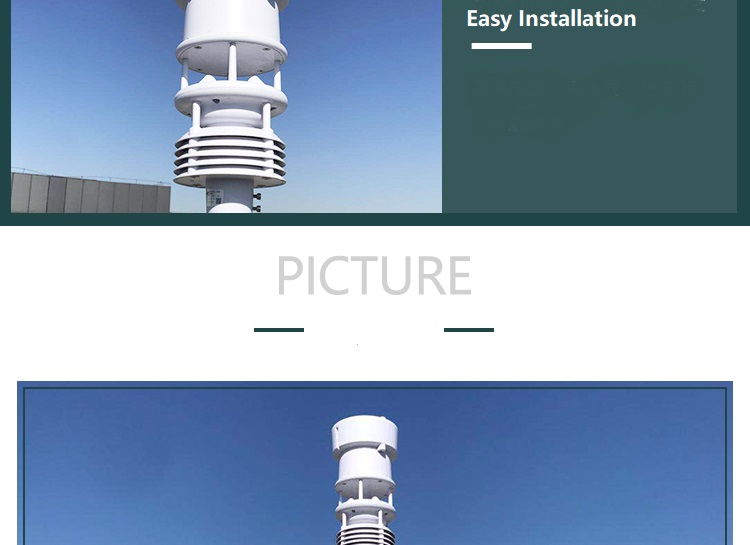 Accurate and Durable 7-Element Compact Outdoor Weather Station for Weather Monitoring