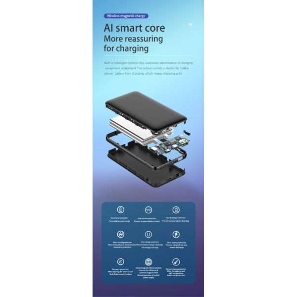 Type C USB Port Portable Power Bank OEM Logo Mobile Charging 10000mAh