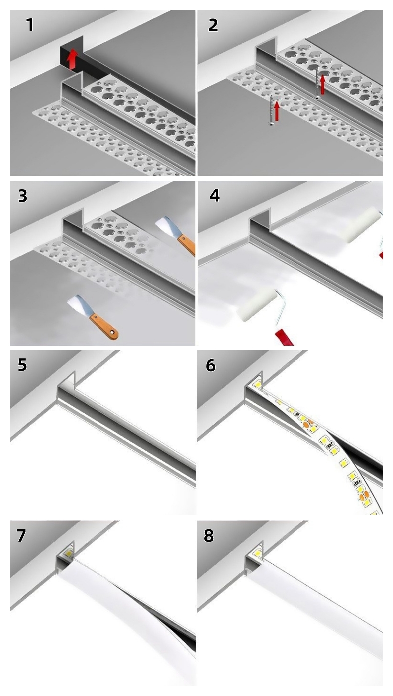 NXF 6000 Series LED Profiles for Cabinet CNC Processing Cutting Punching Architectural Decoration Aluminum Profiles