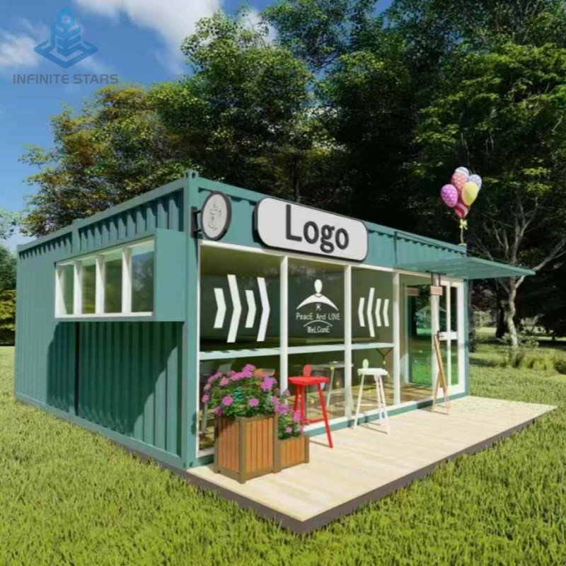 20ft 40ft Factory price prefab luxury custom modular home cube tiny house modified shipping container shop supermarket