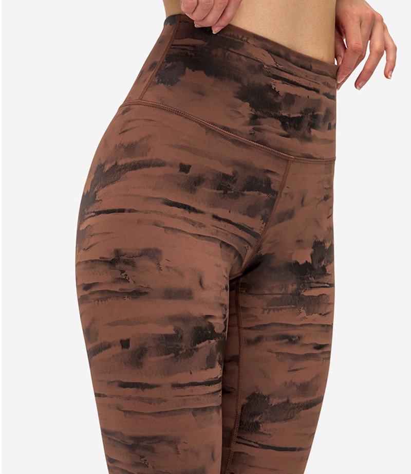 Ink Dye Patterned Yoga Leggings Pro Skin High Stretch Breathable Gym Pants