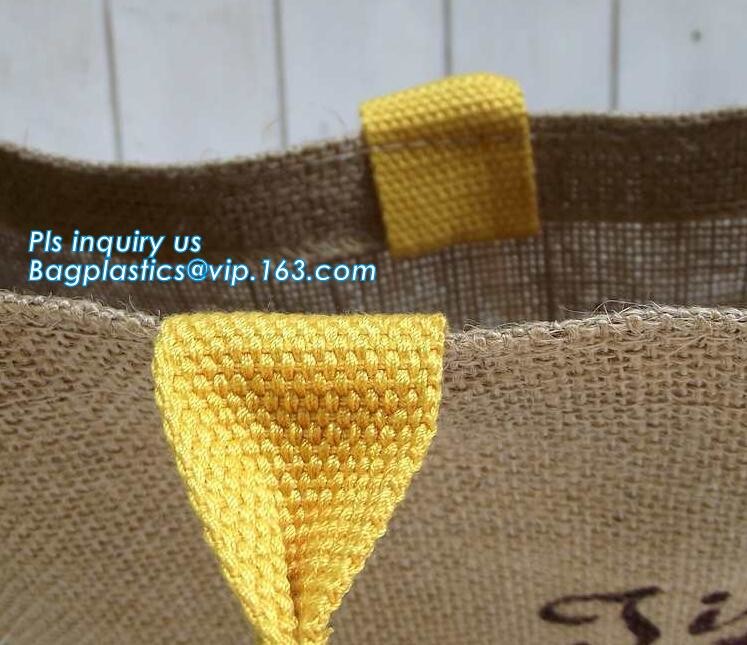 Multifunctional jute bag with low price,Natural Burlap Tote Bags Reusable Jute Bags with Full Gusset,shoulder strap plai