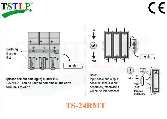 24v - 30v Network Surge Suppressor , Network Lightning Arrester With RM Connectors
