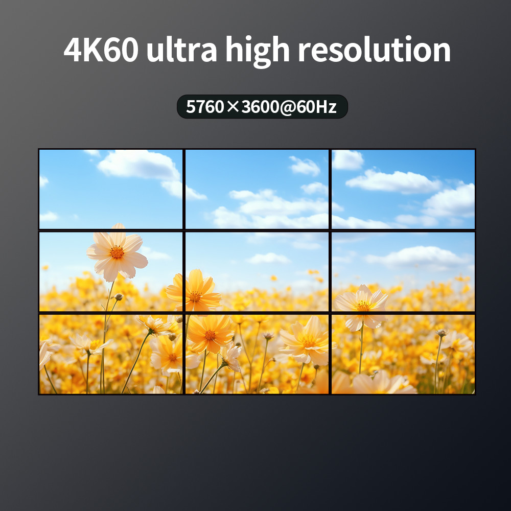  1x5 1*7 7*1 5*1and 3*3 3*6 splicing modes for versatile applications 4K Multi-Screen Processor </p>