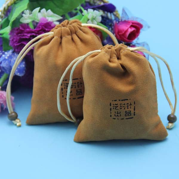 Colorful Velvet Drawstring Jewelry Pouch , Durable Flannel Drawstring Bag