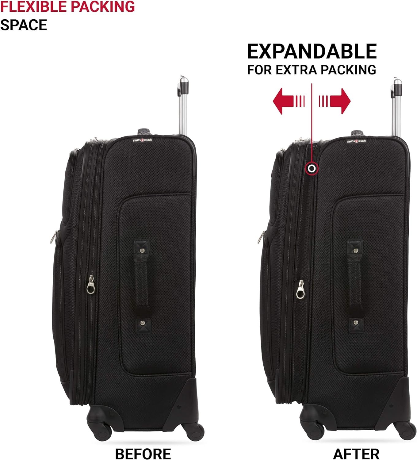 Softside Expandable Luggage, Black, Checked-Large 29-Inch