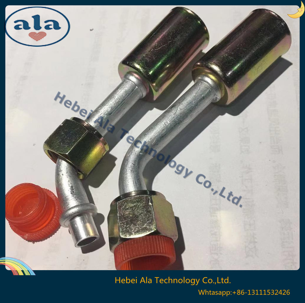 Female O-Ring fittings Aluminium joint with iron cap Connectors auto air conditioning hose ends ACO-ring female fittings