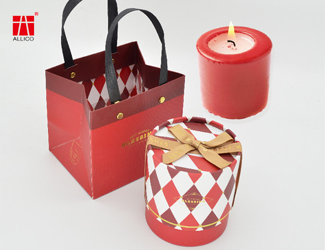 Round 350g 1.5mm Cardboard Gift Boxes With Ribbon Bow On Lid ODM