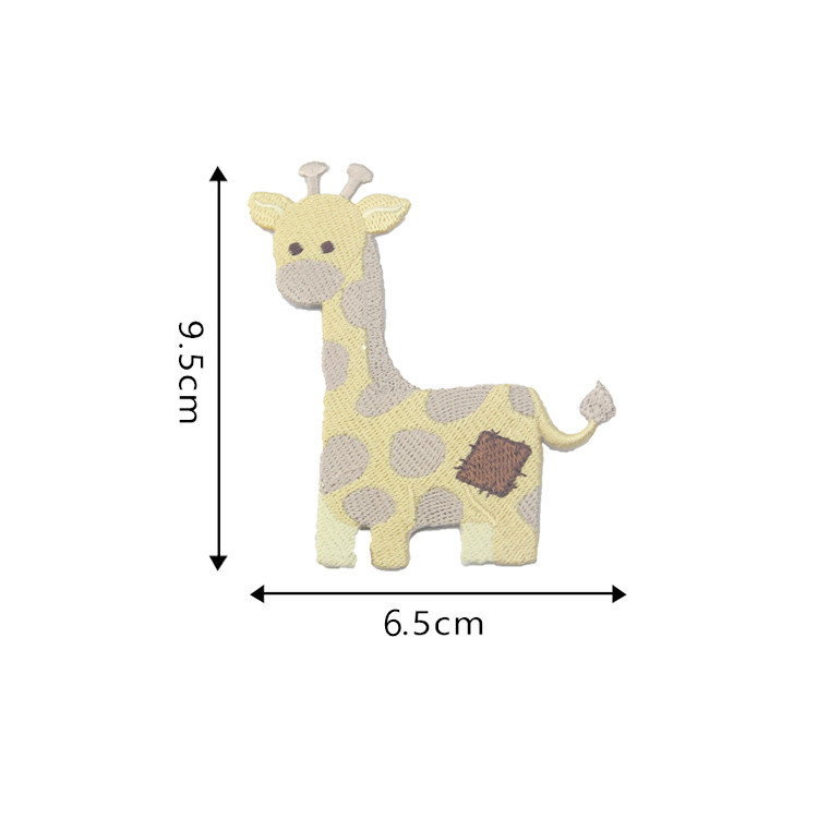 Velcro Loop Embroidered Animal Patches Giraffe Iron On Sew On Patch