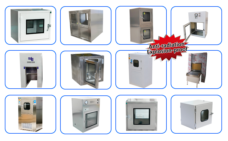 Customizable Cleanroom Stainless Steel Pass Through Cabinet Pharma laminar Flow Pass Thru Box