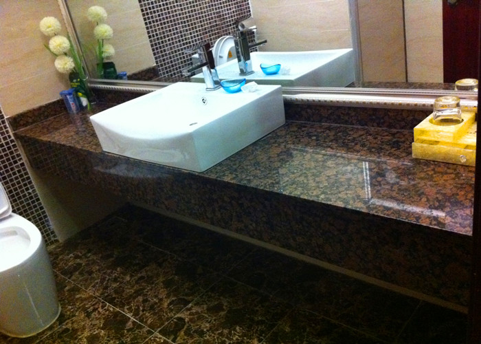 Baltic Brown Prefabricated Granite Countertops , Marble Bath Countertops