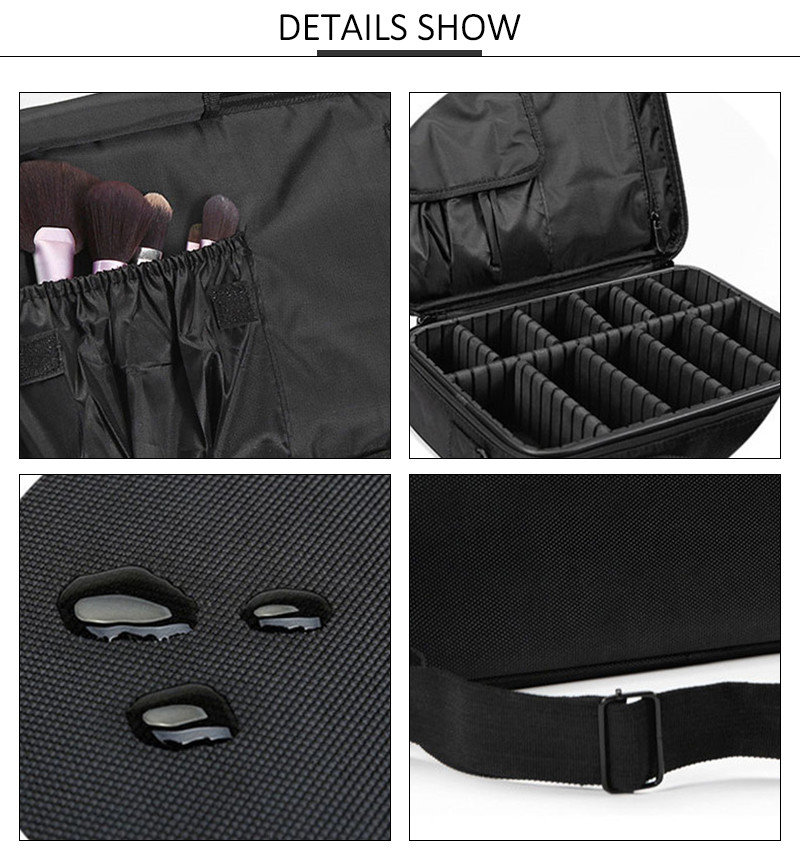 Adjustable Dividers Travel Cosmetic Organizer Toiletry Bag