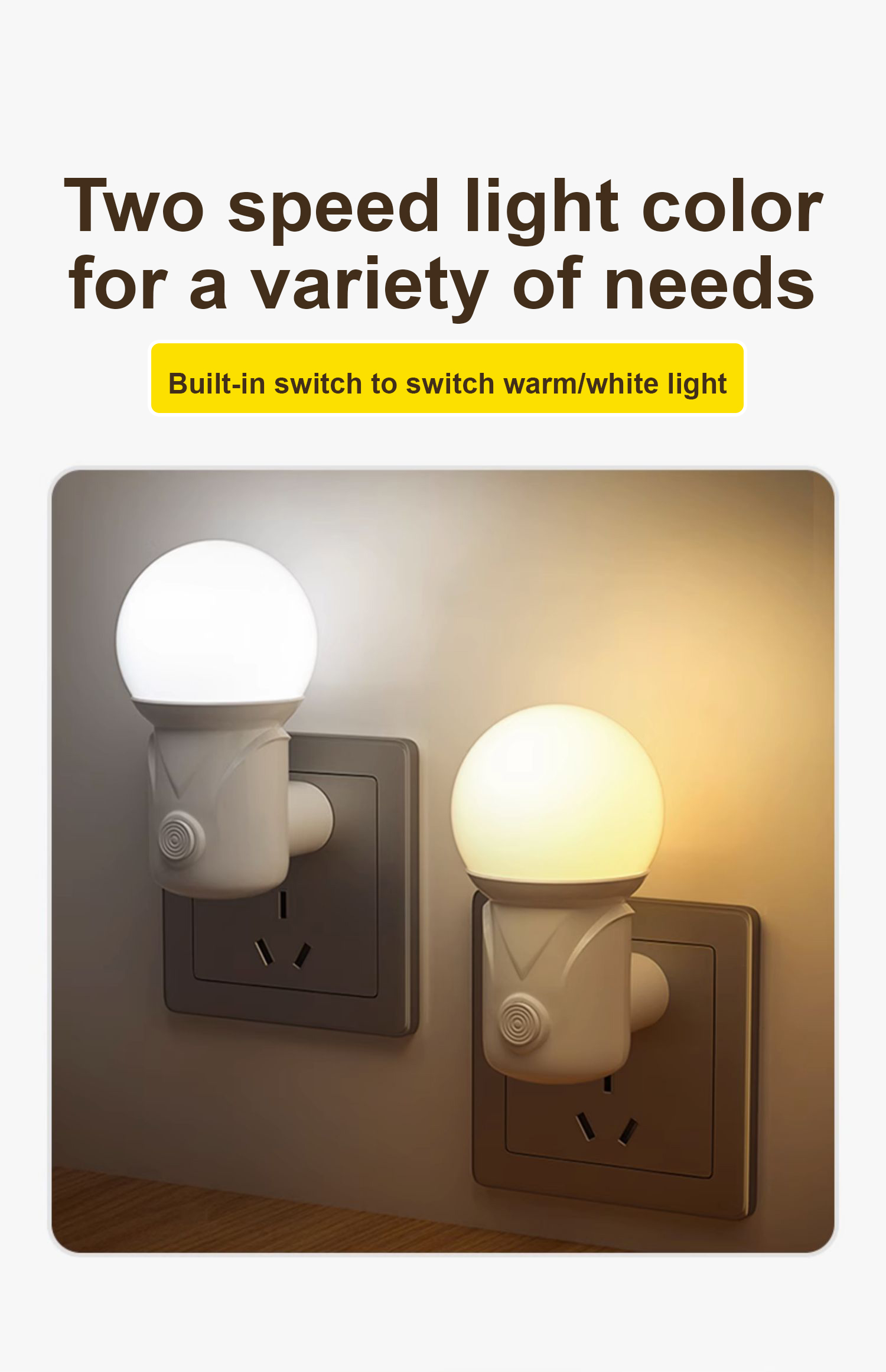 Energy-saving LED Plug-in Night Light for Baby Nursing and Eye Protection in Bedroom