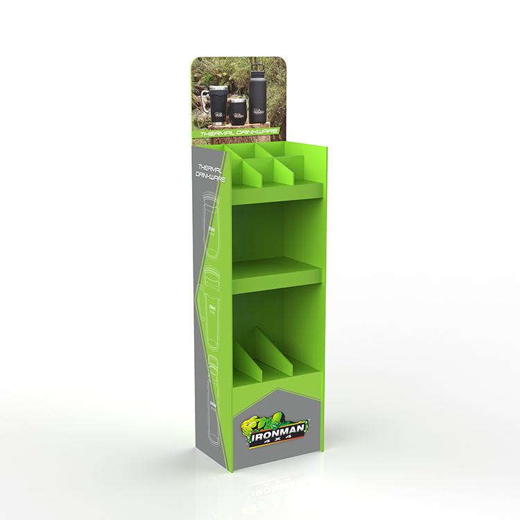 Retail Store Cardboard Display Stand Pet Food Paper Display Stand With LCD Screen