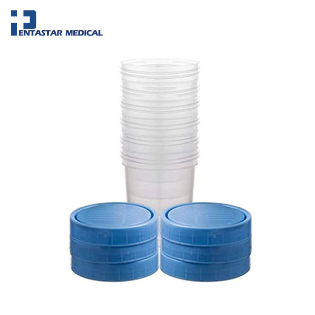 4OZ Plastic disposable medical lab specimen cup sample container urine cup specimen cups with screw on lids