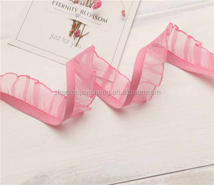 12mm Nylon Lace Webbing Underwear Lady Folding Lace Elastic Trim