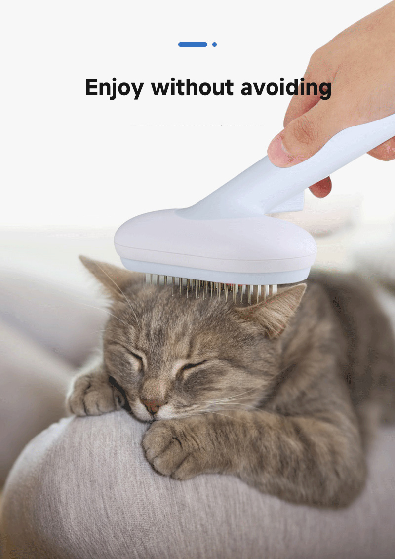 Hair Dematting Pin Comb Pet Grooming Kit Self Cleaning Slicker Brush Shedding Tool