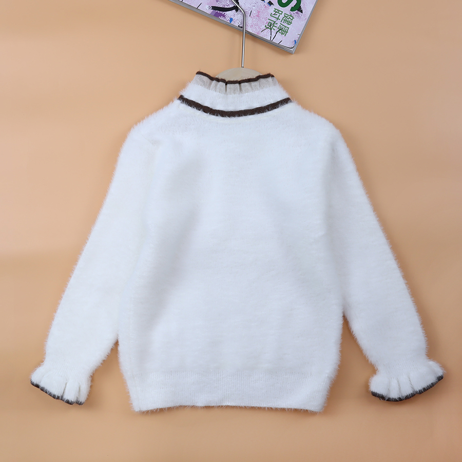 Baby Clothes Kids' Coat Winter Girls Feather Yarn Sweater Pullover Cute Baby Girls Sweater