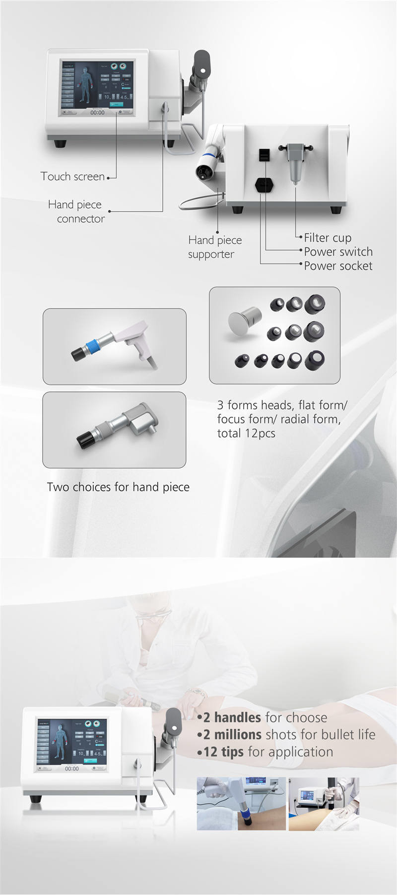 1-21Hz Pain Therapy Equipment , Physical Therapy Devices With 8 Inch Touch Screen