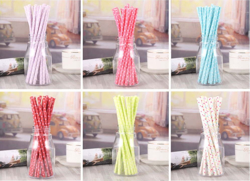 Food Grade Certified 100% Biodegradable Environmentally Friendly Disposable Kraft Paper Straws 6/8/10/12*180/190/200MM