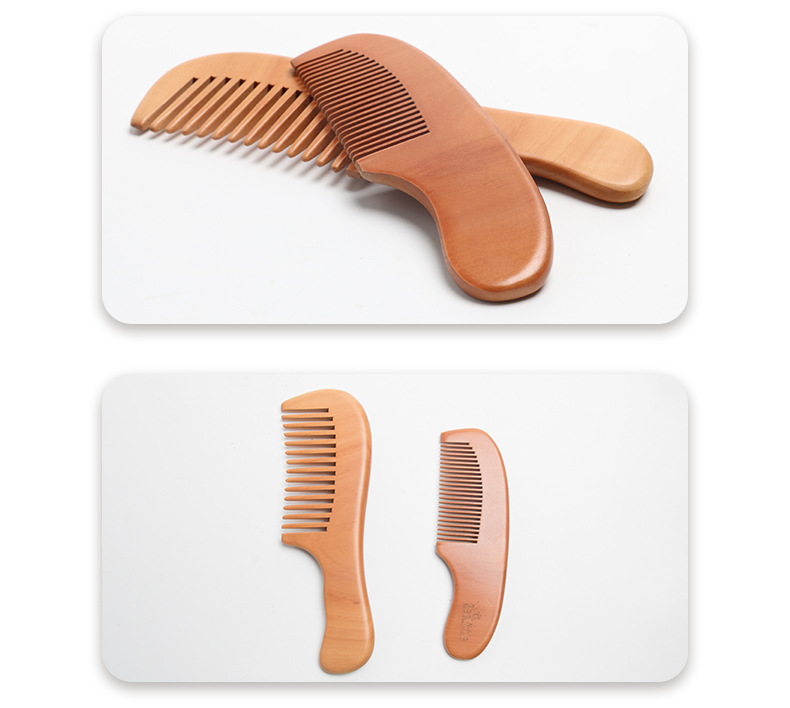 Natural Pear Wooden Hair Comb Hair Care Tools Double Sided Home Use