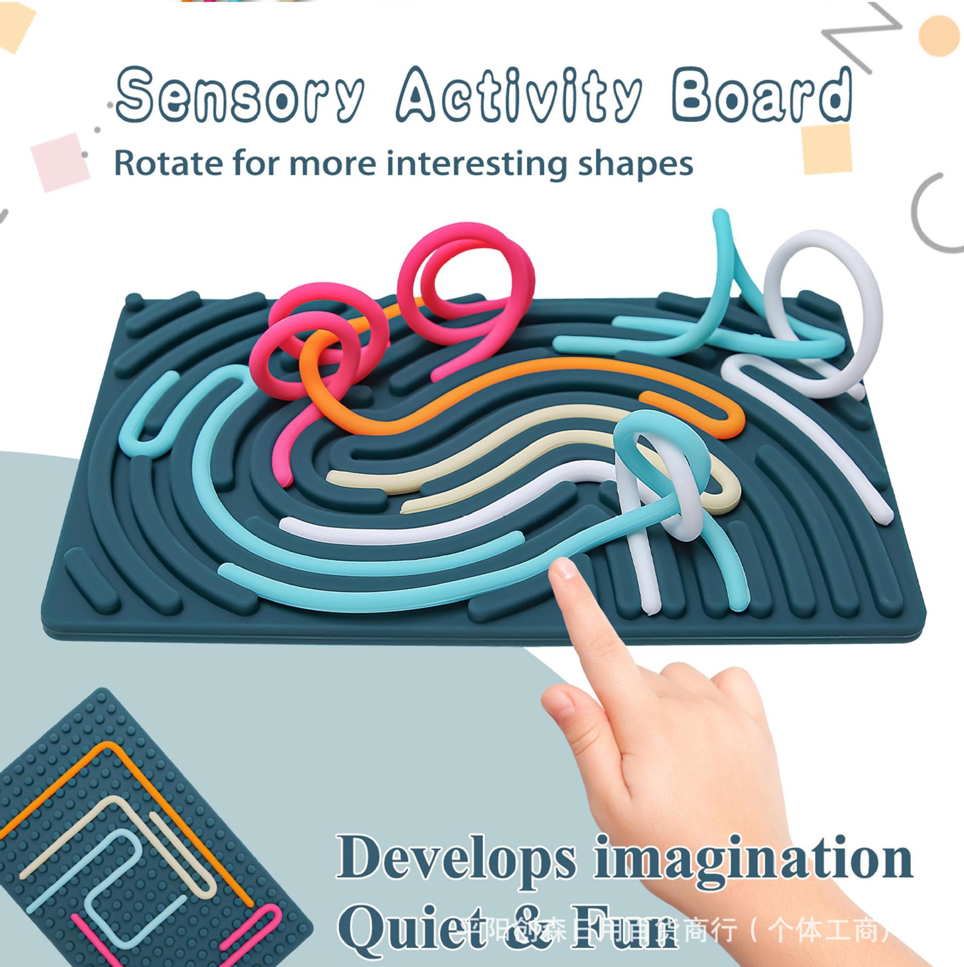 Silicone Sensory Activity Board For Kids Non-toxic 2in1 Double-Sided Design For Autism Sensory Fidget Toy