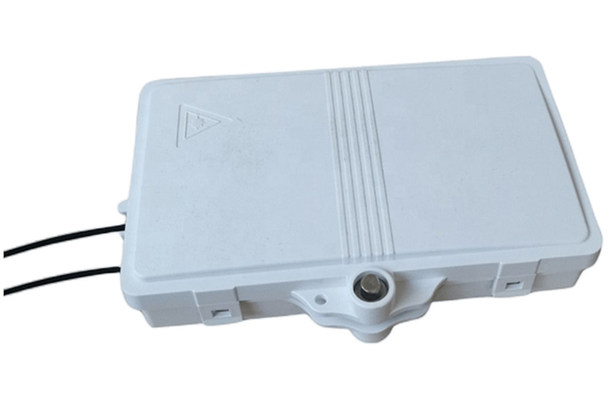 2Port Fiber Optic Terminal Box FTTH Outdoor/Indoor PC ABS Material Light Gray
