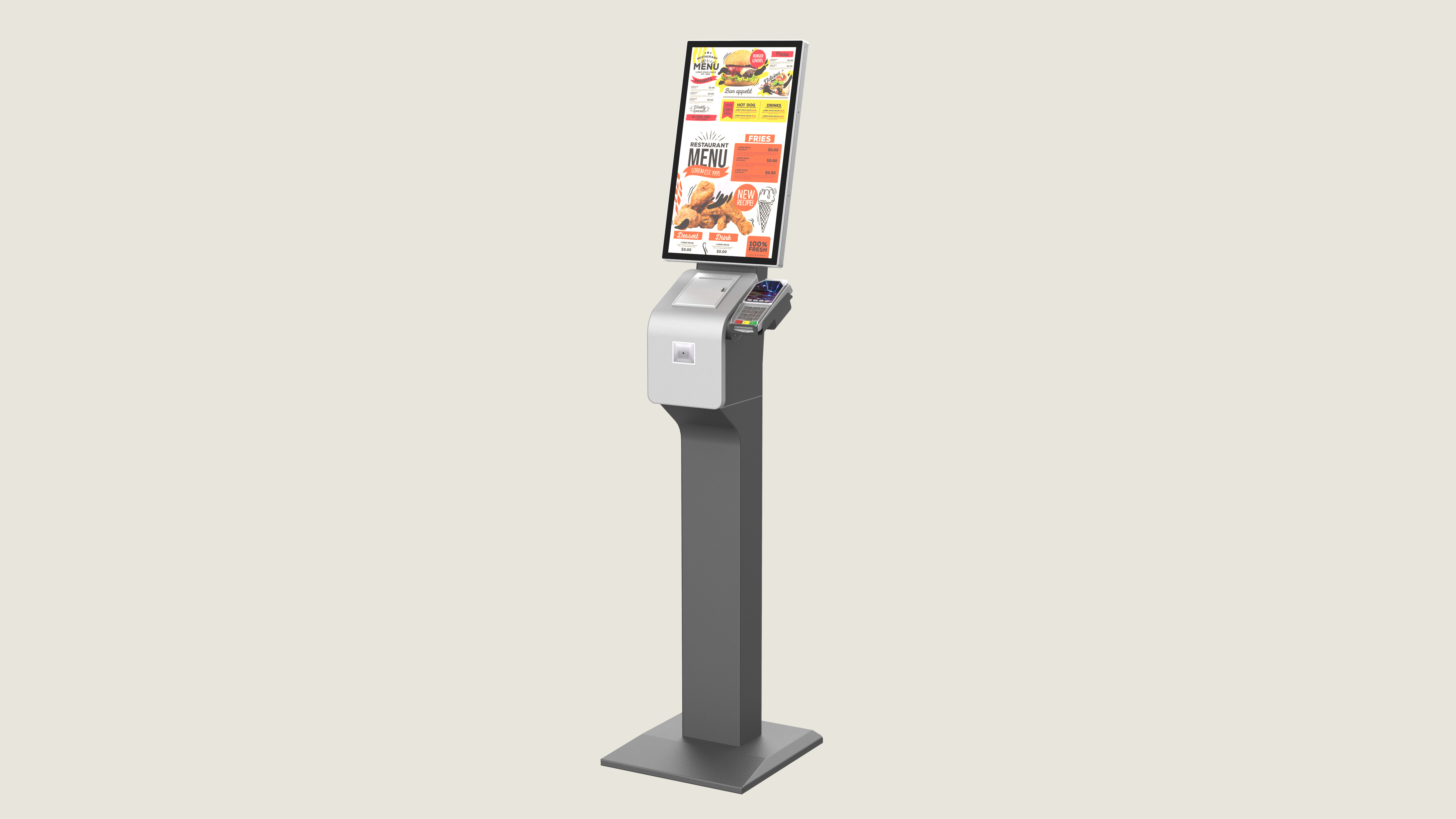 24 Inch Touch Screen Self Service Ordering Kiosk Payment For Supermarket Restaurant