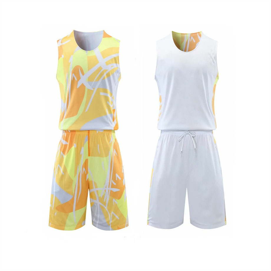 Reversible Basketball Jersey With Athletic Shorts , Practice Sports Training Uniforms For Men