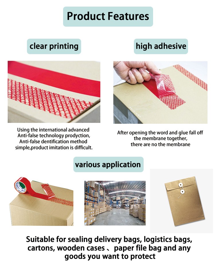 Adhesive BOPP Offer Printing Security Packaging Tape