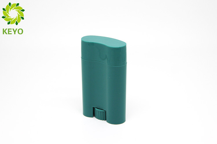 Green Plastic Deodorant Stick Containers 22g Oval Shape With Press Cap