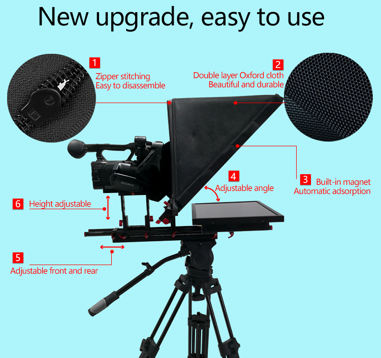 21 inch High Cost Performance Broadcast News Teleprompter with 1000 Nit Monitor Brightness