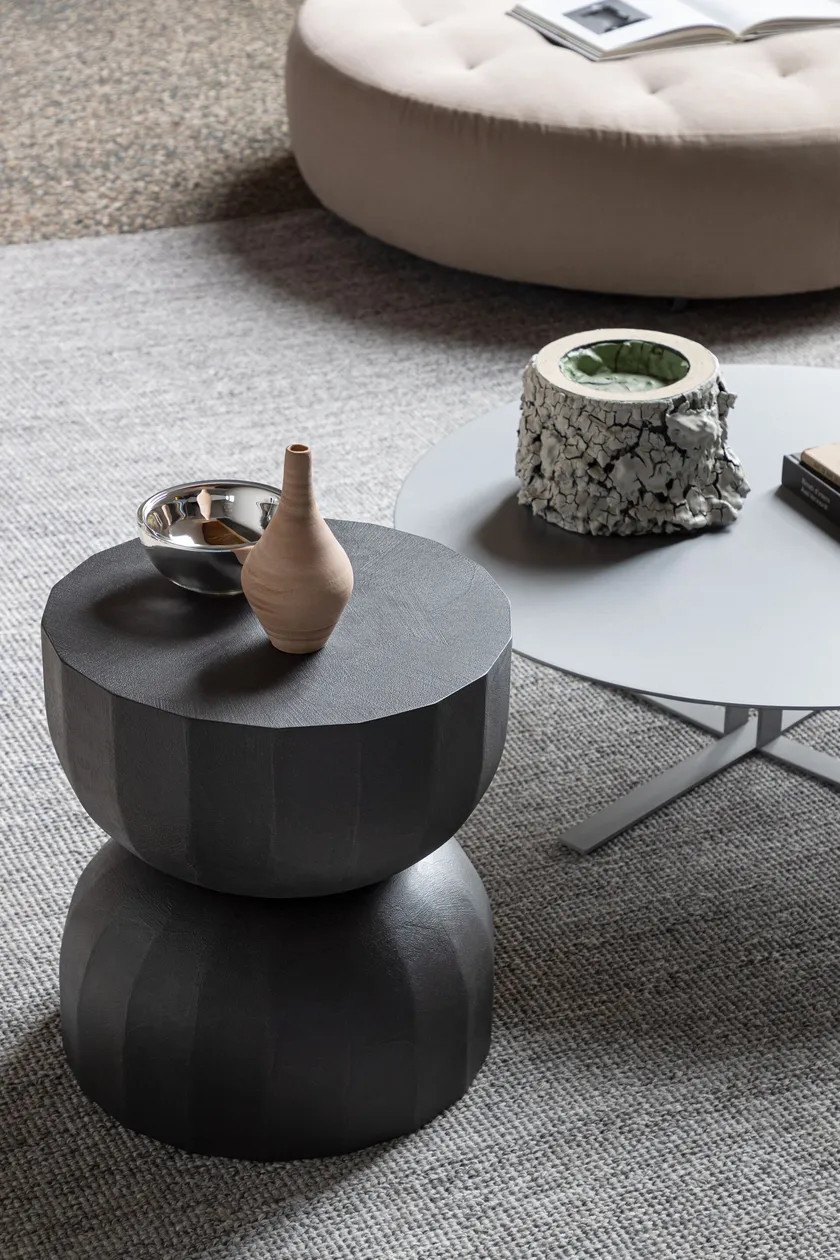 Creative Wooden Occasional Side Table Modern Hotel Accent Low Tables