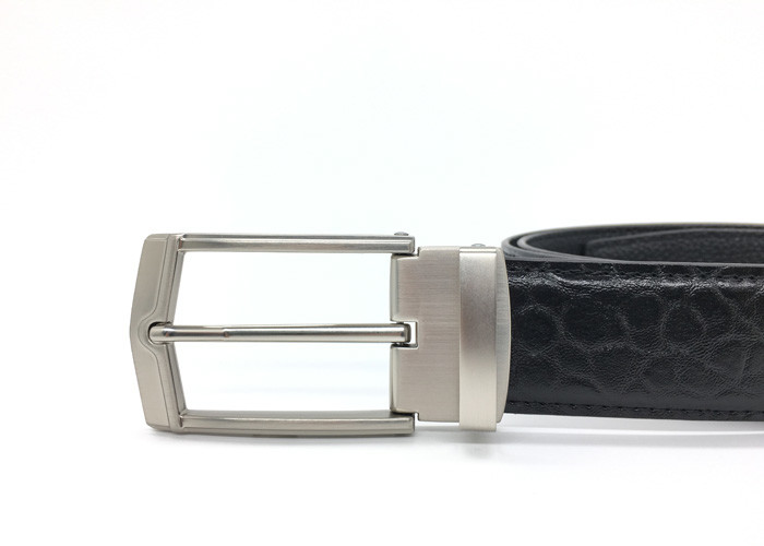 Zinc Alloy Buckle Mens 3.5CM Cowhide Leather Dress Belt