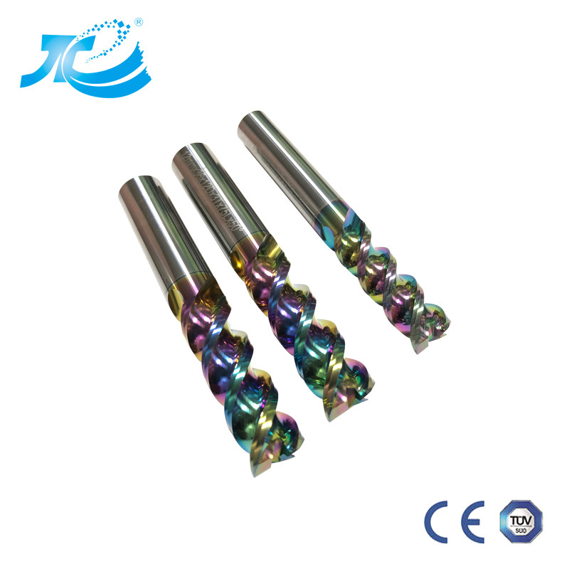 DLC End Mill For Aircraft Aluminum High Speed High Cutting Performance Cnc Tool Milling Cutter Machine Tool Colorful